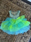 Girls Sleeveless Sequin Tutu Dance Dress Size S Polyester Multi-color