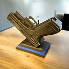 Thin Blue Line Pistol Business Card Holder     Police Support Desk   Office Decor
