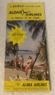 1959 Aloha Airlines Travel Brochure Map Of Hawaii Near Mint