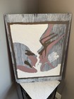 80   s Art Deco Hand Painted The Kiss Nagel Mirrored Reverse Glass Painting 18x24