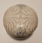 Antique Wave Crest Wavecrest Painted Round Glass Box 