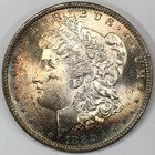 1882 1884 1885-o Morgan Silver Dollar 3-coin Set Uncirculated -  rainbow Toning 