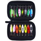 16pcs Fishing Lure Bait Metal Crankbait Blade Spinner Bait Bass Spoon Bag Usa