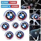 7pcs B-m-w 50th Anniversary 82mm 74mm 68mm 45mm Wheel Emblem Rim Hubcaps Badges