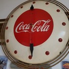 1940s Art Deco Coca-cola Promo Soda Clock Sign Tin Masonite Kay Inc Prop Of Coke