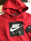 Nwt Nike Air Youth Big Kid Brushed-back Fleece Short-sleeve Hoodie 939634 687 Xl