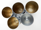 Vintage 1930 s Set Of 5 Art Deco Chase Usa Stainless Chrome Shot Cups