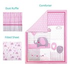  Baby Crib Bedding Set For Girls   Love Balloons 3 Standard Crib Pink Elephant