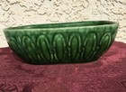 Vtg 1960s Cookson Usa Pottery Planter Green Rectangle Raised Design 7 X 2 5 X 4