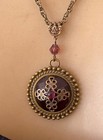 Vintage Necklace Art Deco Revival Antique Amethyst Czech Glass Pendant