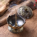 Fine Lotus Flower Incense Burner Buddhism Brass Censer Home Decorati   Container