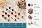 100 Sets 6 8mm Rhinestone Crystal Rivets Brass Studs Leather Craft Diy