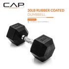 Cap Barbell 30 Lb Coated Hex Dumbbell Weight New Edition For Home Gym Fitness