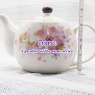 Japanese Tea Pot Mino Ware Kyusu Chrysanthemum  watercolor Flower  Porcelain