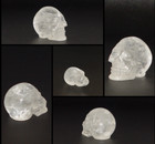 2  Natural Clear Quartz 76g Hand Carved Crystal Skull Realistic Healing