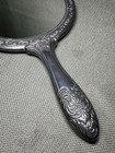 Victorian Hand-held Mirror Vintage Ornate Silver Plate