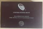2016 Us Mint American Eagle One Ounce Platinum Proof Coin Box With Coa - No Coin