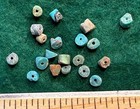 Tiny Small  20  Old Navajo Indian Turquoise Rough Stone Trade Beads Fur Trade