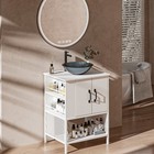 24  Bathroom Vanity W tempered Glass Vessel Freestanding Cabinet Open Shelf New