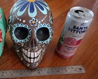 Mexican Folk Art Day Of The Dead Papier-m  ch   Painted Skull Signed Halloween