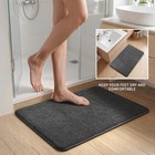 3 Pcs Dark Grey Memory Foam Bathroom Rug Set Quick Dry Nonslip Bath Mat