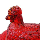 Rare Vintage Mosser Ruby Red Hen On Nest Uv Reactive Cadmium Glow Split-tail Hon