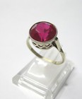 Perfect Vintage Ussr Silver 875 Awesome Ruby Super Ring