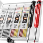 Nicpro Carpenter Pencil With Sharpener  Mechanical Pencils Set Black red