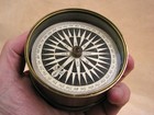 Victorian Brass Cased Pocket Compass  Circa 1850