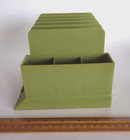 Vintage Avocado Green Max Klein Inc V-87 Desk Pen Letter Organizer Holder