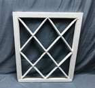 Antique Diamond Mission 12 Lite Window Sash Shabby White Chic 28x33 Vtg 499-26b