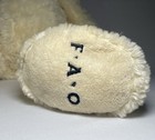 Fao Schwarz 21    Cream Plush Teddy Bear Stuffed Animal Textured Fur Sitting Toy