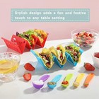 6pcs Taco Holder Stands With Unique Island Pattern  Colorful Premium Set Of 6