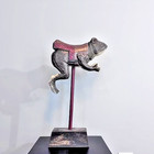 Rare Carved Wooden Carousel Frog Figure 29  Herschell-spillman Style 