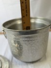 Vintage 1950s Made In Italy Mid Century Hammered Aluminum Ice Bucket W  Lid