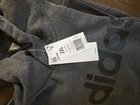 Adidas Men s Gray Solid Logo Pullover Hoodie Fleece Cotton Blend Size L