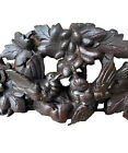 Black Forest French Antique Carved Wood Pediment Bird Vine 19th