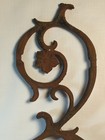 Architectural Salvage Cast Iron Scroll Rust Patina Vtg Antique Fence Post Flower