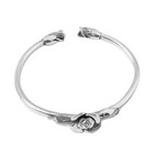 Vintage Flower Retro Rose Cuff Bangle 925 Sterling Silver Women Jewelry Bracelet