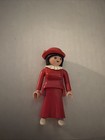 Playmobil Victorian Lady Female Adult Figure Dark Pink Dress    Hat   no Feather