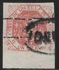 Venezuela  1876  Scott 48a  1 Real  Lower Edge  Mark Franco Oval  Used  Ebv104-1
