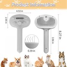 Pet Spray Hair Removal Comb For Shedding For Cats Dogs With Release Button