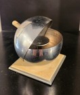 Vtg Chase Mcm Art Deco Chrome And Bakelite Globe Ashtray  17068 Von Nessen