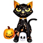 5ft Halloween Inflatables Cat   Pumpkin Built In Led Lights Outdoor Party Decor