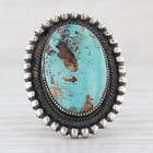 Vintage Turquoise Ring Sterling Silver Leon Martinez Navajo Native American