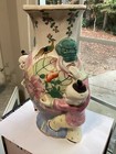 Vintage Large Chinese Poreclain Tobacco Leaf Wall Pocket 12    High