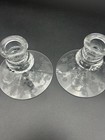 Pair Of Heisey Rose Candlesticks
