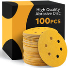 100pcs 6 Inch Hook Loop Sanding Discs 80 Grit 6-hole Sander Sandpaper