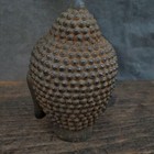 Rare Old Chinese Buddhist Fengshui Iron Carved Buddha Head Statue