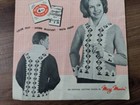 Vintage Sweater Jacket Knitting Pattern Zipper Front Cardigan  1950s Mary Maxim